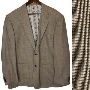 Nat Nast Men's Sport‎ Coat Blazer XXL Wool Blend Tweed Beige Brown